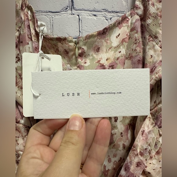 Lush Floral Midi Long Sleeve Dress NWT - Picture 7 of 14